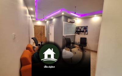نمای داخلی واحد اداری ۷۵ متری در گیلاوند با نور طبیعی و طراحی شیک